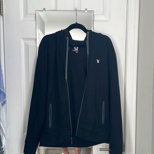Vuori Black Men's Jacket - Zip Up Hoodie (Medium)
